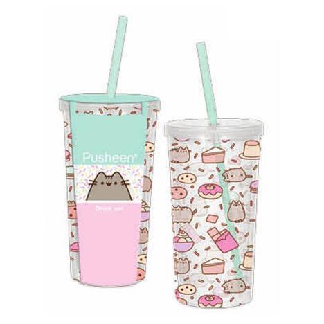 Pusheen Plastic Beaker with Straw £5.99